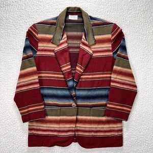 Arizona Jean Co Southwestern Jacket Women's Large‎ Striped Western Boho Aztec